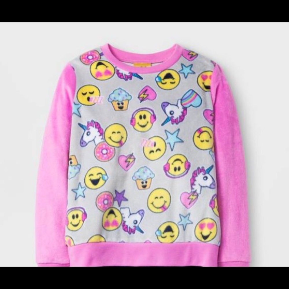 NWT Girls' EmojiNation Pajama Top